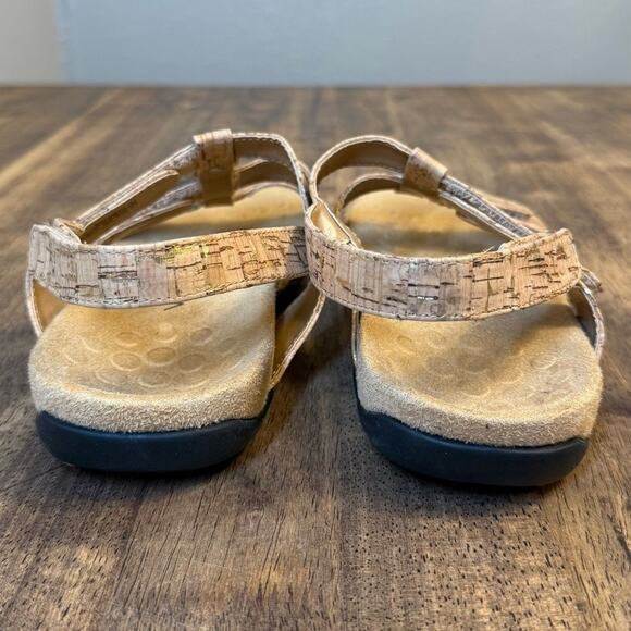 Vionic Women’s Amber Cork Comfort Arch Strap Metallic Accent Sandal Size 8 Wide - Picture 5 of 9